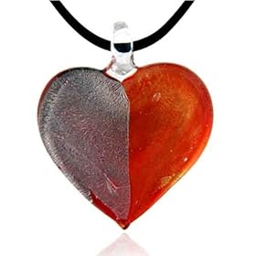 Silver Gold Heart Fashion Jewelry Murano Glass Pendants Collection Necklaces
