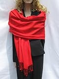 IMAGE OF PASHMINA SHAWL (Large) in Lipstick Red color from Legend Collections