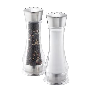 Arta Gusto Pepper Grinder and Salt 7-Inch Shaker Set, Acrylic Stainless Steel by Arta