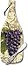 CounterArt Vista Grapes Wine Bottle Shaped 12-1/2 Inch Glass Cheese Board with Spreader Knife