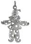 Sterling Silver High Polished Small Movable Clown Pendant
