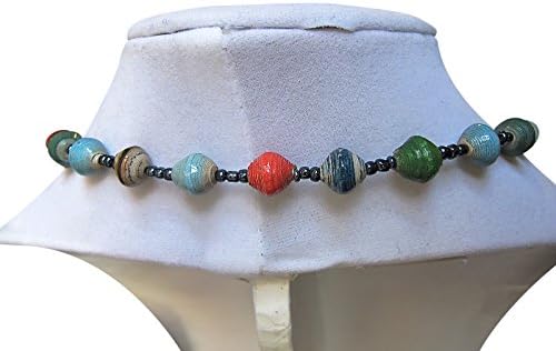 Beaded Single Strand Necklace 30" Handmade by the People of Uganda Supporting "Hope for Humans" Non Profit Organization (Multi)