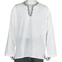 Mens Embroidered Cotton Short Kurta India Chest 40 inches (gsk566)