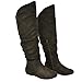Twisted Women's Shelly Wide Calf Faux Suede Knee-High Slouchy Boot