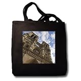 Paris France, Notre Dame Cathedral - Black Tote Bag JUMBO 20w X 15h X 5d