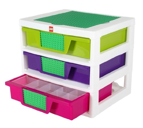 IRIS USA 3-Drawer Sorting System with Large Building Base Plate and 4-Removable Divider Trays-image