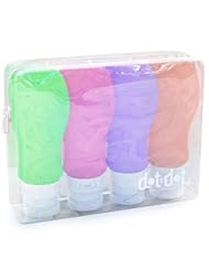 Beauty: Travel Bottles Silicone Containers Set, Purple/Pink/Green/Orange, 3 oz , Set of 4