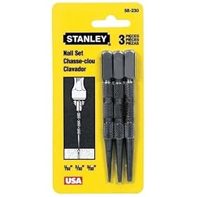 4 Pack Stanley 58-230 3 Piece Nail Set Assortment (1/32, 2/32, 3/32)