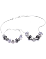 Dolphin Charm Bracelet and Necklace Gift Set Girls Pandora Style