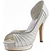 Elegantpark EP11064-IPF Women Peep Toe Platform High Heel D'orsay Pleated Satin Wedding Party Pumps Shoes