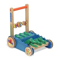 Melissa and Doug Deluxe Wooden Chomp and Clack Alligator Push Toy