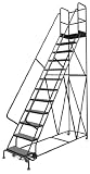 Tri-Arc KDSR112246-D2 Pavilion-P 12-Step Deep Top Steel Rolling Industrial & Warehouse Ladder