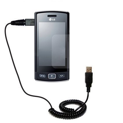 Coiled USB Cable for the LG LG GM360 Viewty Snap with Power Hot Sync and Charge capabilities - uses Gomadic TipExchange Technology