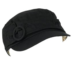 New Cotton Print Lining Cadet Military Cabby Cap Hat Black