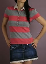 Sara SS Rugby Sweater Rose