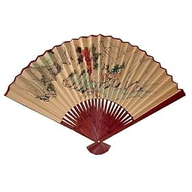 Unique Creative Gift Idea for Her - Japanese Black Painted Decorative Wall Art Fan - Select 24
