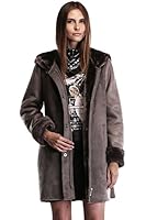 Ovonzo Women's Faux Suede Leather Parka Coat with Hood