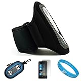 Black Moisture Resistant Neoprene Sports Active Workout Armband with Adjust ....