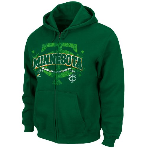 Majestic Minnesota Twins Green Is In Full Zip Hoodie - Kelly Green (Medium)