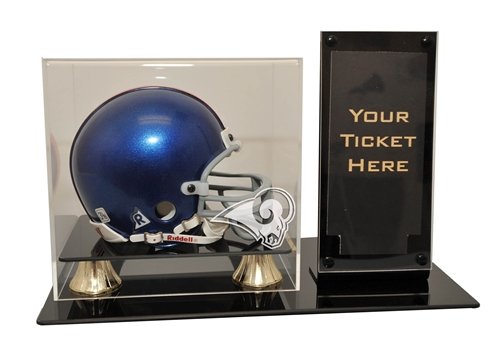 St. Louis Rams Mini Helmet and Ticket Display Case