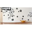 Black and White Flower Garland Wall Stickers