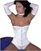 White Satin Victorian Vintage Shaper Corset Boned Lace Up Waist Cincher Dresses LVG0867White