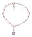 Anklet - A54 - Sized to Fit - Swarovski (tm) Crystal Beads ~ Lt. Rose with Crystal Flower Charm