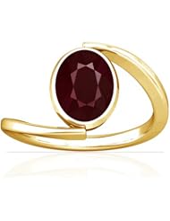 18K Yellow Gold Oval Cut Ruby Solitaire Ring