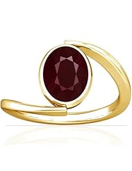 14K Yellow Gold Oval Cut Ruby Womens Astrological Ring