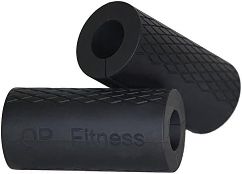OP Fitness Silicone Barbell Grips - Arm Strength Builder (Black)