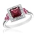 Brazilian Garnet, Pink Tourmaline and Diamond Ring
