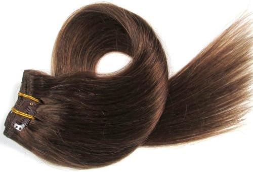 High Quality Straight Hair Clip in Remy Human Hair with Clips for Full Head (20"/50cm/120g, #10 bright brown)