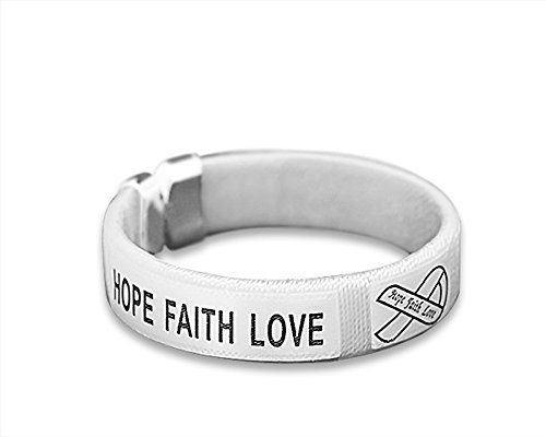 Lung Cancer Awareness White Ribbon Bracelet (Retail)
