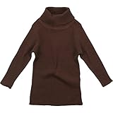 【H27秋冬物】 GARACH(ギャラッチ) 綿テレコハイネック長袖Tシャツ 80cm/BR NO.AH-531415