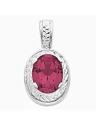 18K Yellow Gold Oval Cut Rhodolite Garnet Pendant -- LIFETIME WARRANTY