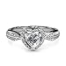 Tk Beauty Swarovski Elements 18k White Gold Plated Heart Shape Crystal Engagement Ring