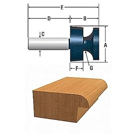 BOSCH 85603M 1-1/2-Inch Diameter 1-13/64-Inch Cut Carbide Tipped Doorlip Router Bit 1/2-Inch Shank