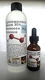 8 Oz of 35% Food Grade Hydrogen Peroxide the Best on the Market with Free 1 Ounce Dropper Bottle