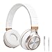 BienSound HW50 Stereo Folding Headsets Strong Low Bass Headphones with Microphone for iPhone, All Android Smartphones, PC, Laptop, Mp3/mp4, Tablet MacBook Earphones (White/Gold)