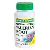 Nature's Bounty Natural Whole Herb Valerian Root, 450 mg, 100 Capsules (Pack of 6)
