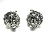Silver Royal Lion Head Animal Cufflinks w/ Gift Box