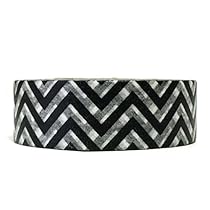 Wrapables Colorful Patterns Washi Masking Tape, Black Super Chevron
