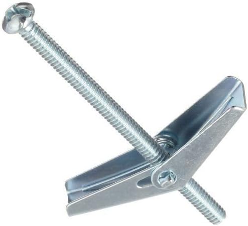 AllFasteners 1RTB0386 Round Combo Toggle Bolt, Zinc Plated 3/8 x 6, Pack of 25