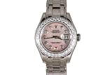 Rolex Ladies 18k White Gold Masterpiece Pearl Diamond Dial
