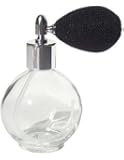 4.33 oz. Empty Refillable Glass Perfume Bottle With Black Mesh Atomizer Bulb ~ New With Vintage Style