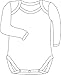 Baby Jay White Long Sleeved Onesie - Lap Shoulder - Soft Cotton Undershirt - Boys and Girls Baby and Toddler Bodysuit