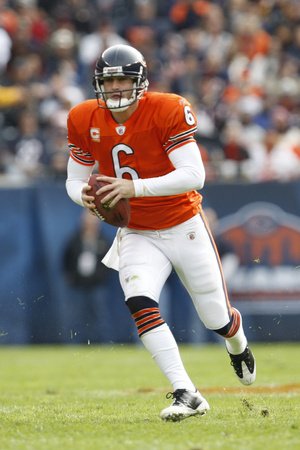 Browns Bears Football: Chicago, IL - Jay Cutler Photographic Poster Print by Nam Y. Huh, 28x42