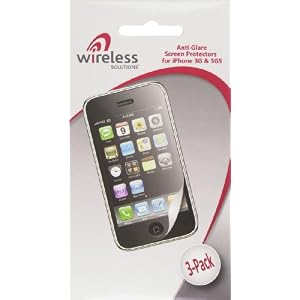 WIRELESS SOLUTIONS Anti-Glare Screen Protectors (3 pack). Apple iPhone 3G, Apple iPhone 3G S