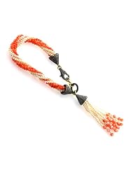 3.83cts Pave Diamond Single Strand Tassel Bracelet 18kt Gold Gemstone Beads Bracelet Fashion Jewelry