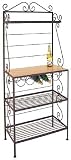 Grace Gourmet Bakers Rack w/ 1 Maple Shelf